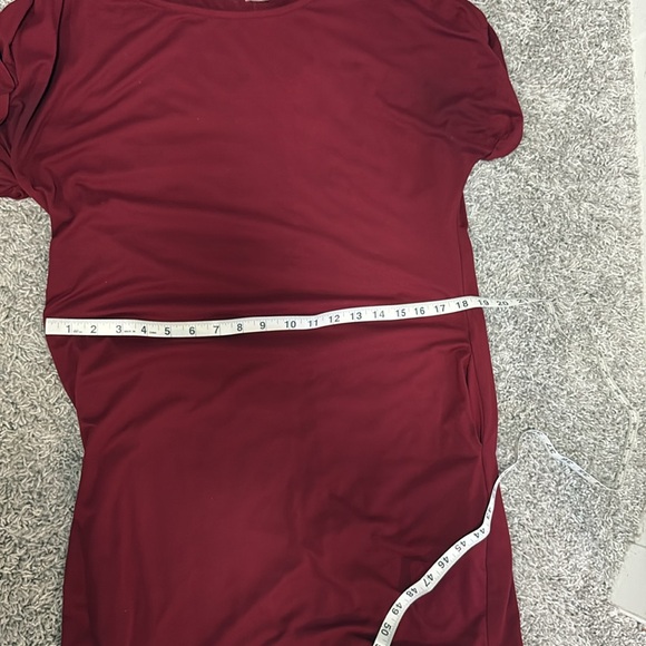 2/$20 42 Pops Red Oversized Boatneck T-shirt dress with pockets, size S - Picture 8 of 9